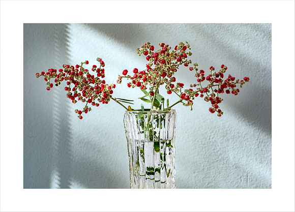 RED BERRIES, DECO VASE